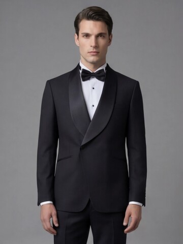 Black Shawl Lapel Double-Breasted Tuxedo