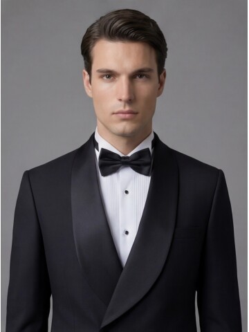 Black Shawl Lapel Double-Breasted Tuxedo