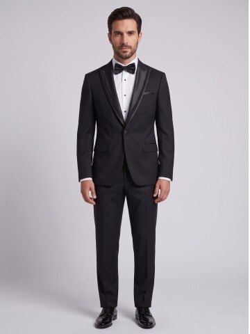 Black Removable Shawl Lapel Slim Fit Tuxedo