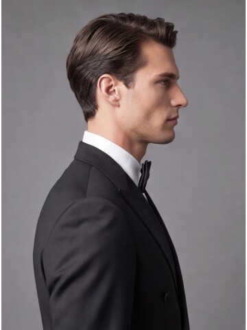 Siyah Sivri Yaka Kruvaze Slim Fit Damatlık