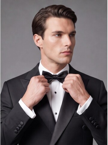 Siyah Sivri Yaka Kruvaze Slim Fit Damatlık