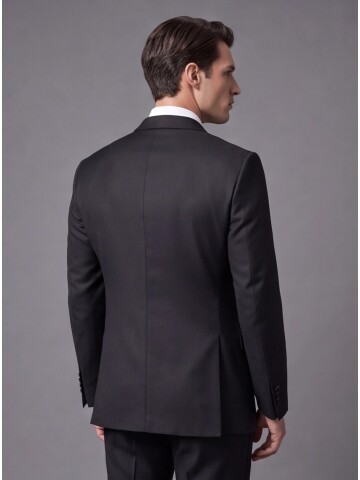Siyah Sivri Yaka Slim Fit Damatlık
