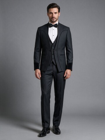 Cemden WEDDİNG SUİT BLACK 5756