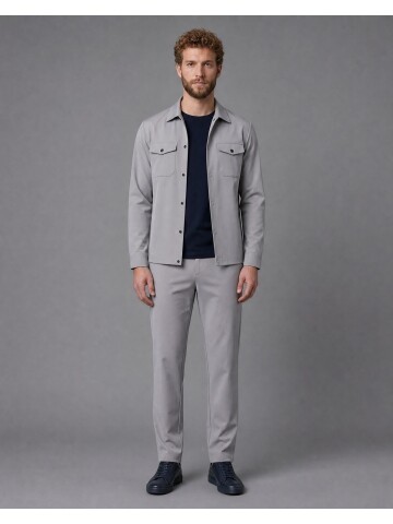 Stone Shirt Collar Sport Suit