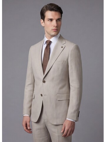 Taş Mono Yaka İki Düğmeli Slim Fit Takım Elbise