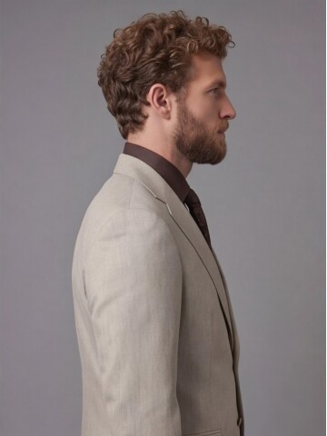 Taş Rengi Mono Yaka Comfort Fit Takım Elbise