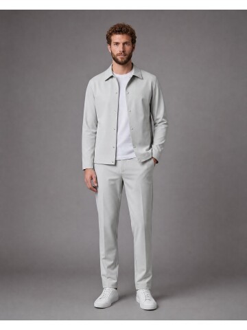 Stone Casual Shirt-Collar Comfort Fit Suit