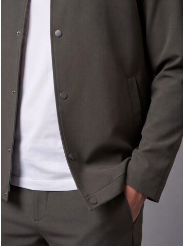 Green Casual Shirt-Collar Comfort Fit Suit
